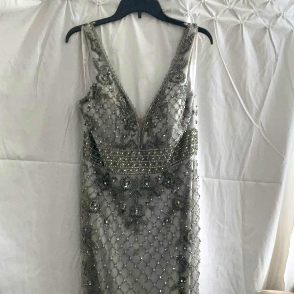 Silver Embellished Sophia Thomas Gown for Cocktail Events